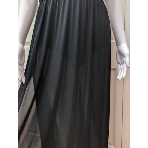 Express Dress Maxi Thigh Slit Lace Holiday Party Wedding Guest Witchy Goth NYE - Picture 14 of 16